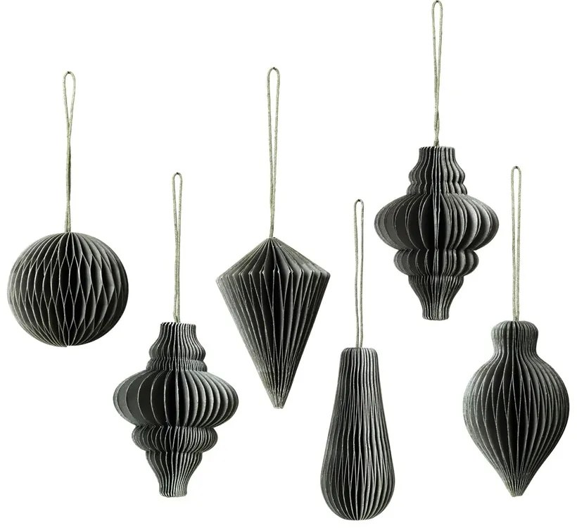 Dekorační papírové ozdoby Broste - SET/6ks thyme