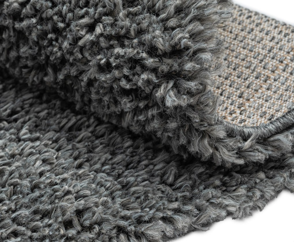 Kusový koberec My Shaggy grau kruh, 150x150 (priemer) kruh, šedá, chodba / predsieň, My Flair