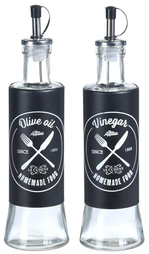 Excellent Houseware Sklenená fľaša na olej/ocot Morgan 300 ml sada 2ks