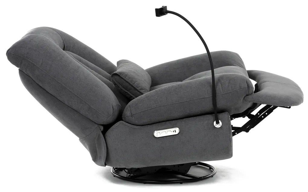 Elektrické polohovateľné kreslo s integrovanýmovládaním, sivé