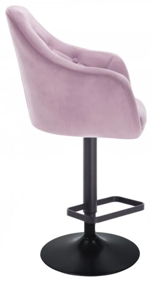 LuxuryForm DESIGN Barová stolička ANDORA VELUR na čiernom tanieri - levanduľa