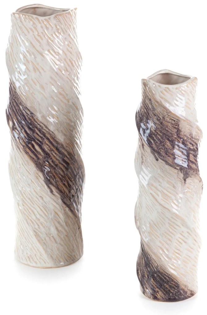 KERAMICKÁ VÁZA ROSINA (04) (fi) 15X49 CM KRÉMOVÁ
