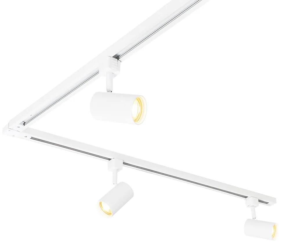 Inteligentný koľajnicový systém s 10 bodovými svetlami biely 1-fázový vrátane 10 Wifi GU10 50mm - Iconic Jeana
