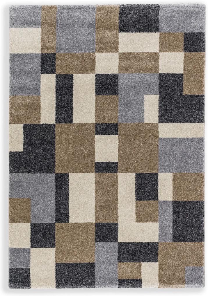 Astra - Golze koberce Kusový koberec Savona 191060 Squares Brown - 133x190 cm