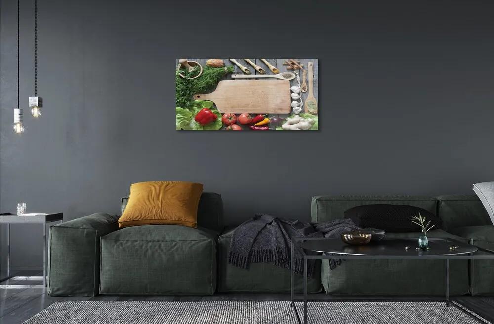 Obraz na skle Board petržlen korenie 100x50 cm