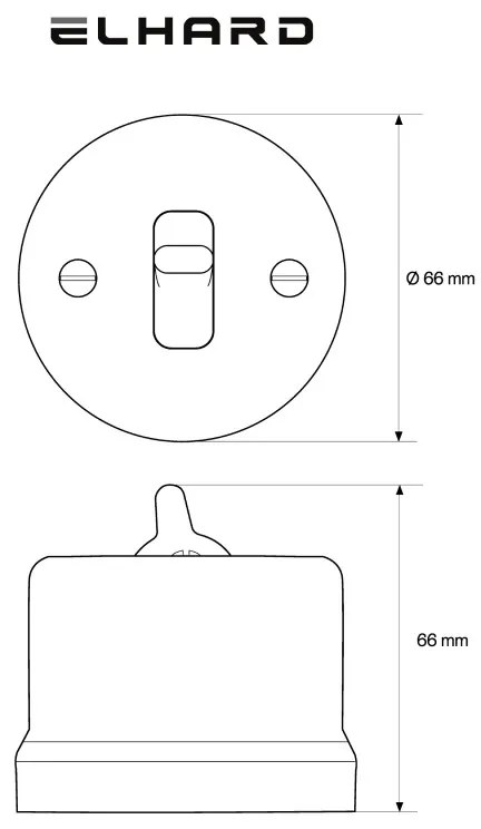 Elhard Nástenný keramický vypínač s páčkou č.6, čierny KN1206B