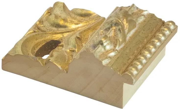 DANTIK - Zrkadlo v rámu, rozmer s rámom 50x100 cm z lišty ROKOKO zlatá hádzaná (2882)