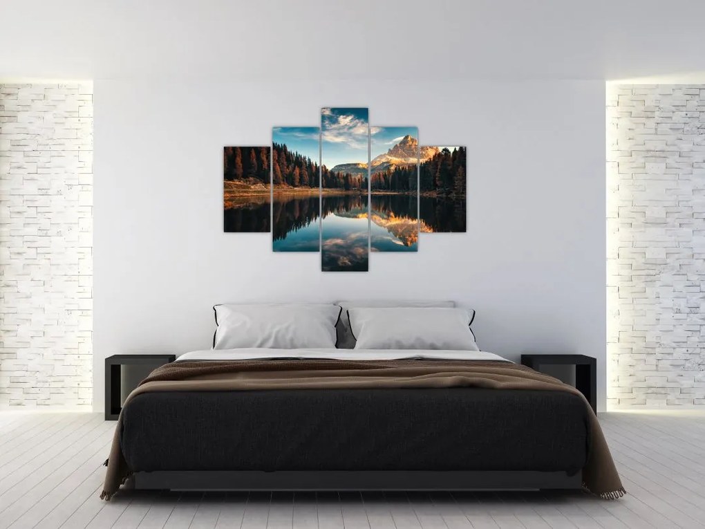Obraz - Alpy, Taliansko, Dolomity, Lago Antorno (150x105 cm)