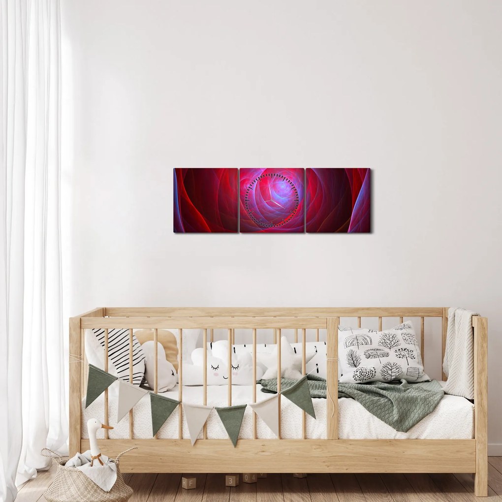 Abstraktný obraz očí (s hodinami) (90x30 cm)