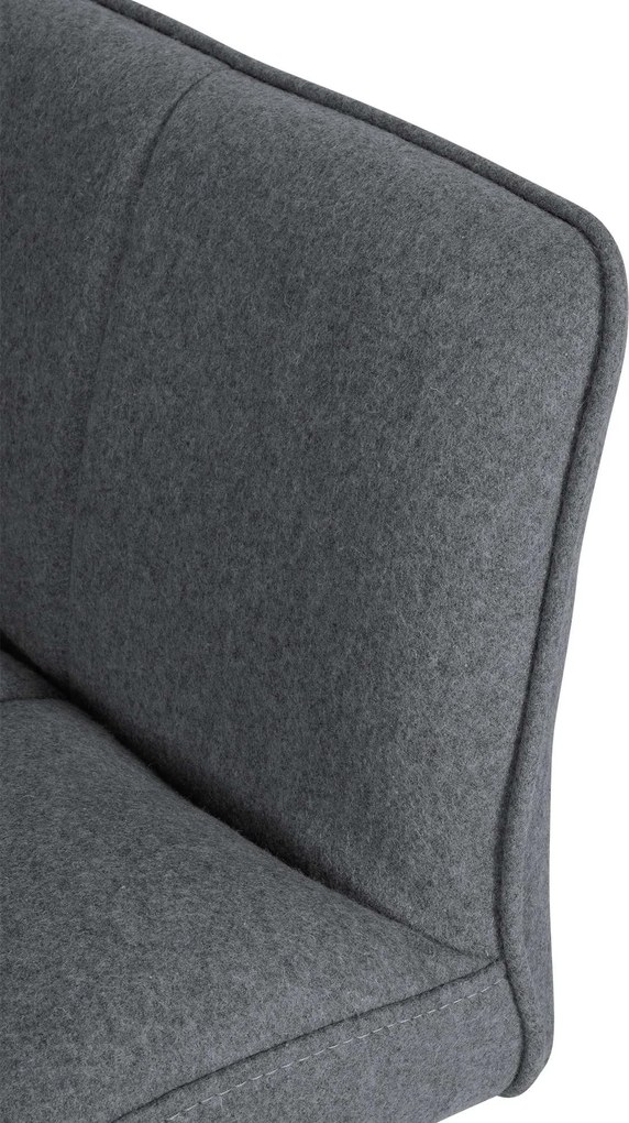 Barová stolička Damaso E - filc, nerez rám - Sivá