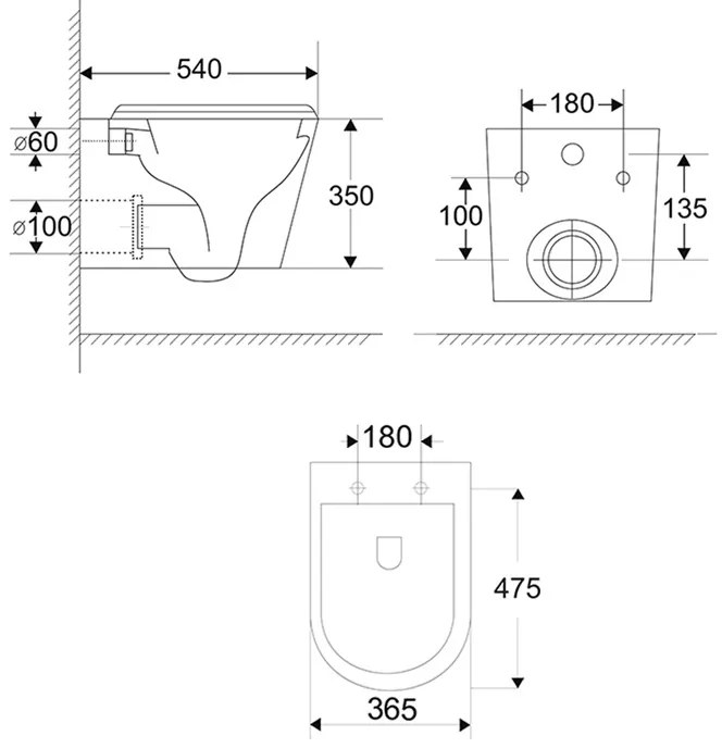 Mereo Mereo, WC závesné kapotované, Smart Flush RIMLESS, keramické, vr. sedátka, MER-VSD85T1