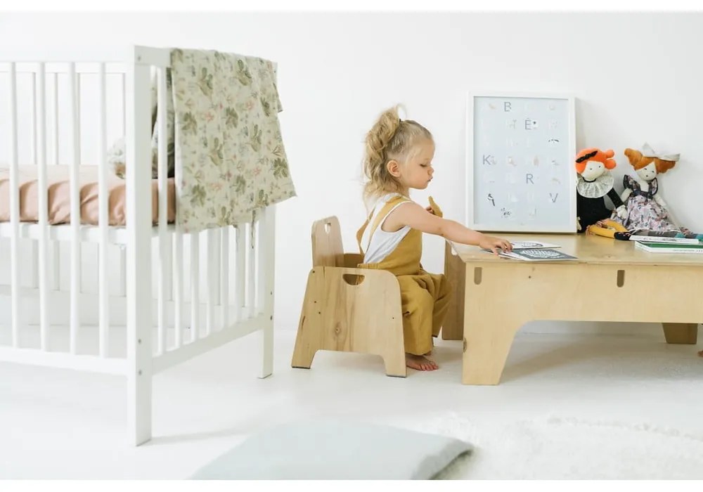 Detské béžové ľanové obliečky Linen Tales Botany, 140 x 200 cm