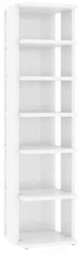 vidaXL Skrinka na topánky vysoký lesk biela 25x27x102 cm drevotrieska-