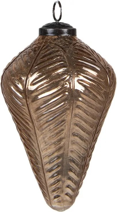 Bronzová sklenená vianočná ozdoba šiška XL - Ø 10*16 cm