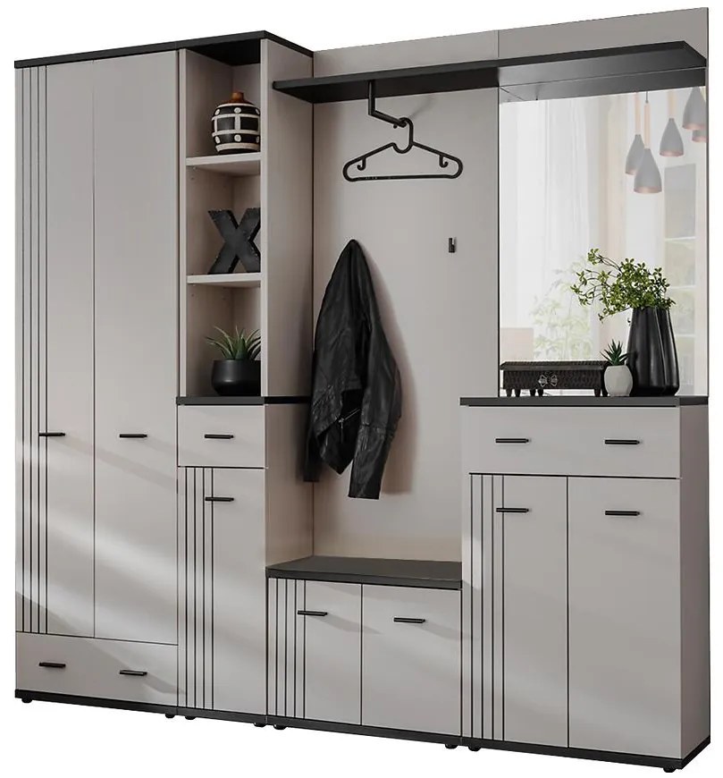 Predsieňový nábytok Hugo IV Cc Hg4 Kašmír/Čierna