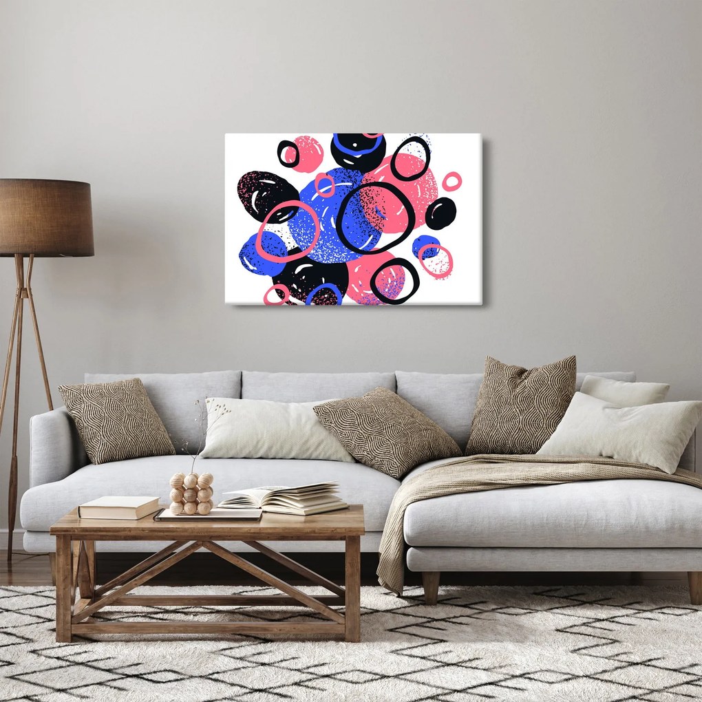 Obraz - Motív s kruhmi v živých farbách (90x60 cm)