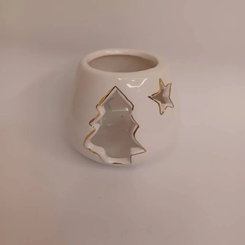 DECOLED Svícen, 9,4 x 9,4 x 7,7 cm, bílá