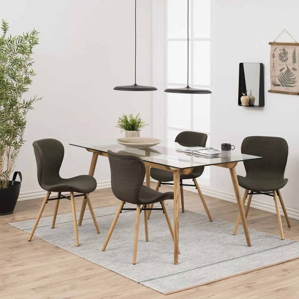 Zelené čalúnené jedálenské stoličky v súprave 2 ks Batilda – Actona