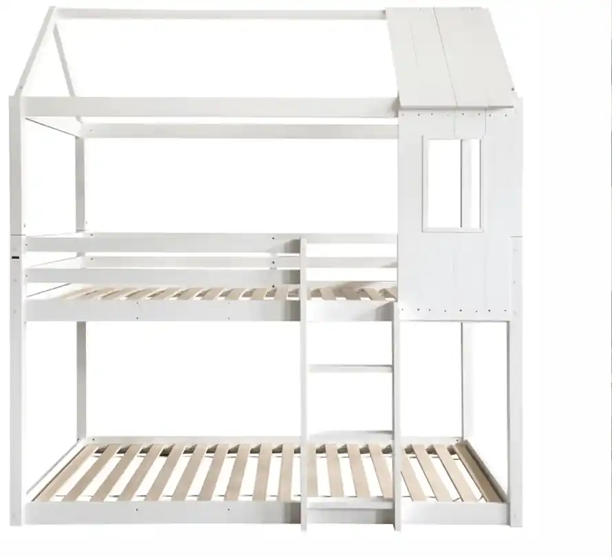 Tempo Kondela Montessori poschodová posteľ, biela, 90x200, ATRISA | BIANO