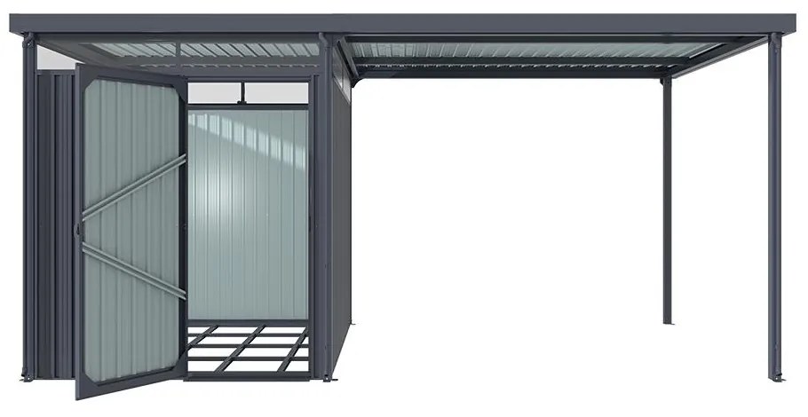 Záhradný domček so svetlíkmi Avenberg MAGNUS + prístavba 2.5 x 4.9 m - Premium