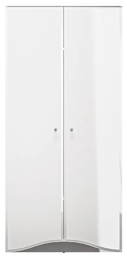 ŠATNÍKOVÁ SKRIŇA CRISTINE BIELY LESK + ZRKADLOVÝ SOKEL 90 cm