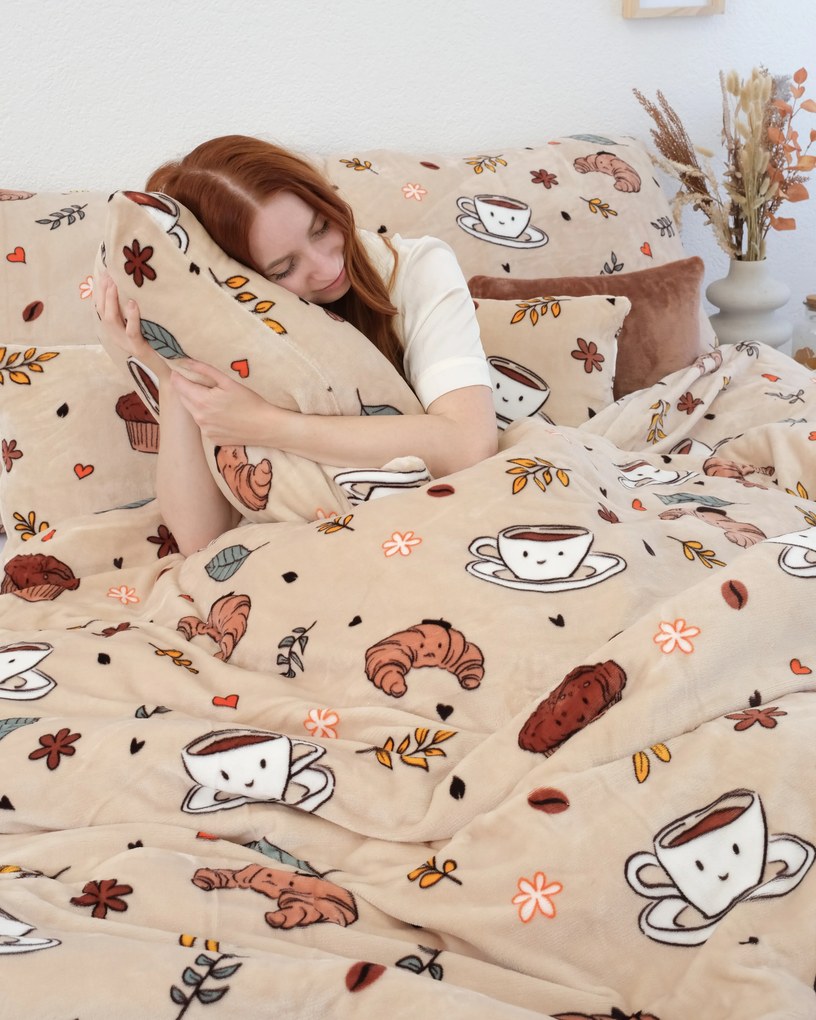 Predĺžené obliečky mikroplyš Exclusive – Jesenná káva