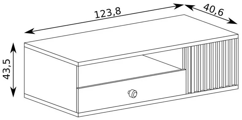 TV stolík/skrinka Claudi 07 (dub artisan). Vlastná spoľahlivá doprava až k Vám domov. 1055491