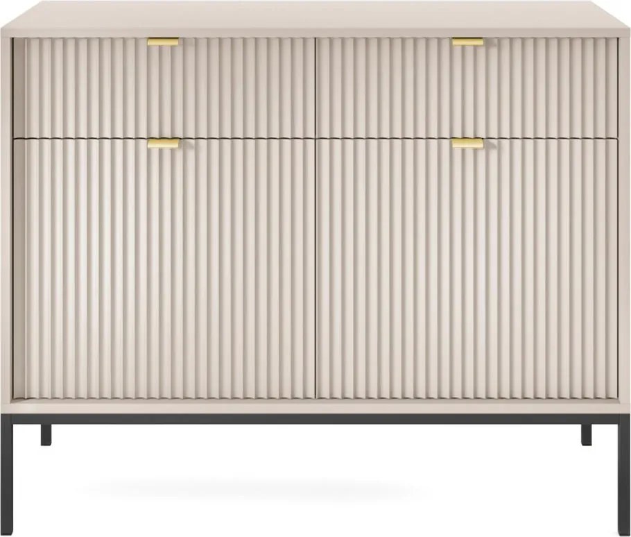 Ryhovaná komoda Nova kašmír so zásuvkami (KSZ104)