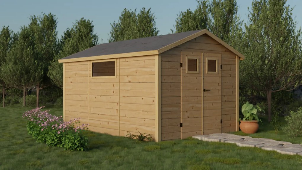 Drevený domček JAZMÍN (2,7 × 3,95 m)