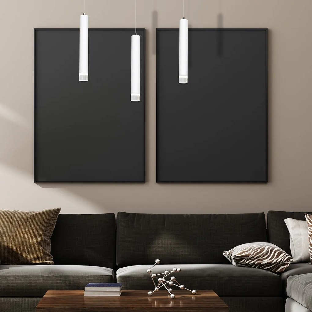 Závesné svietidlo Alba, 3x biele kovové tienidlo, w