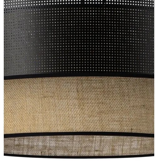 Stropné svietidlo BORHO 1xE27/60W/230V pr. 50 cm čierne/juta