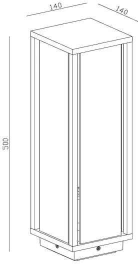 Lucide 27805/50/30 - Vonkajšia lampa LAURENS 1xE27/15W/230V IP54 50 cm čierna