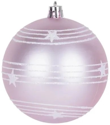 Gule MagicHome Vianoce, 6 ks, zeleno-ružové, matné, s dekoráciou, na vianočný stromček, 8 cm