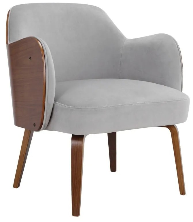 Sivé zamatové kreslo Haruko - Støraa