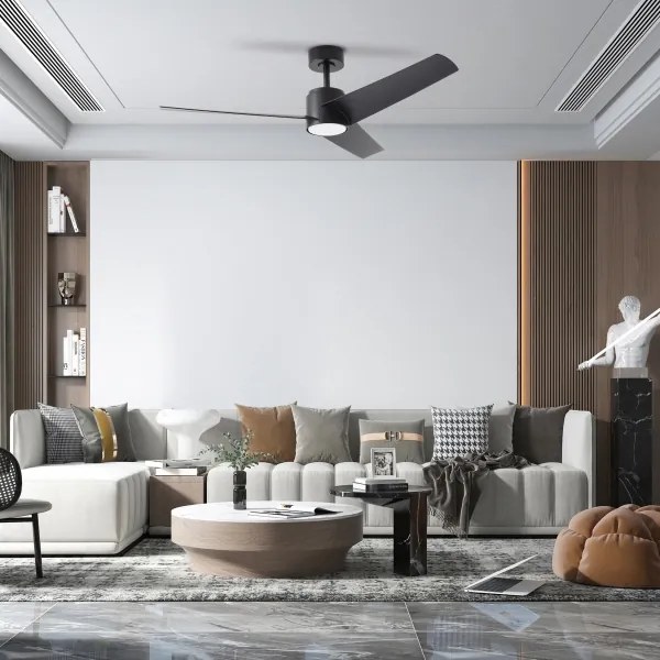 ZEVENTI - LED stropný ventilátor ORVIETO LED/18W/230V Wi-Fi Tuya čierny + diaľkové ovládanie