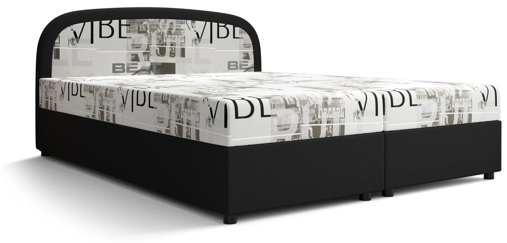 Manželská posteľ Boxspring 140 cm Brick Comfort (tmavohnedá + vzor vlny) (s matracom a úložným priestorom). Vlastná spoľahlivá doprava až k Vám domov. 1055773