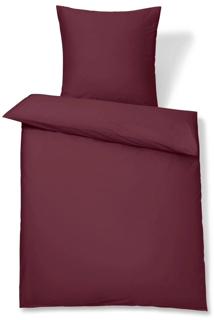 Posteľná bielizeň z bavlny a saténu, vínová, štandardná veľkosť