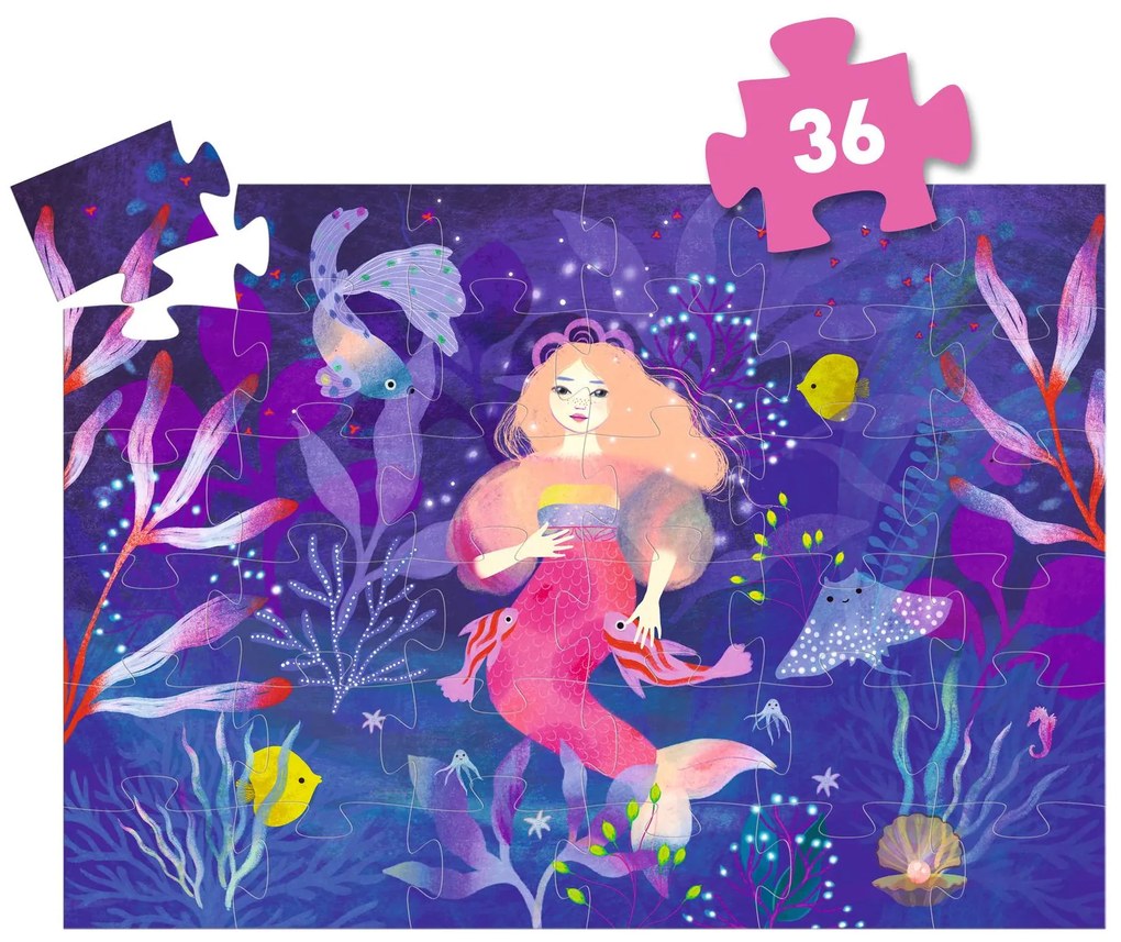 Puzzle - morská panna Ella - 36 ks