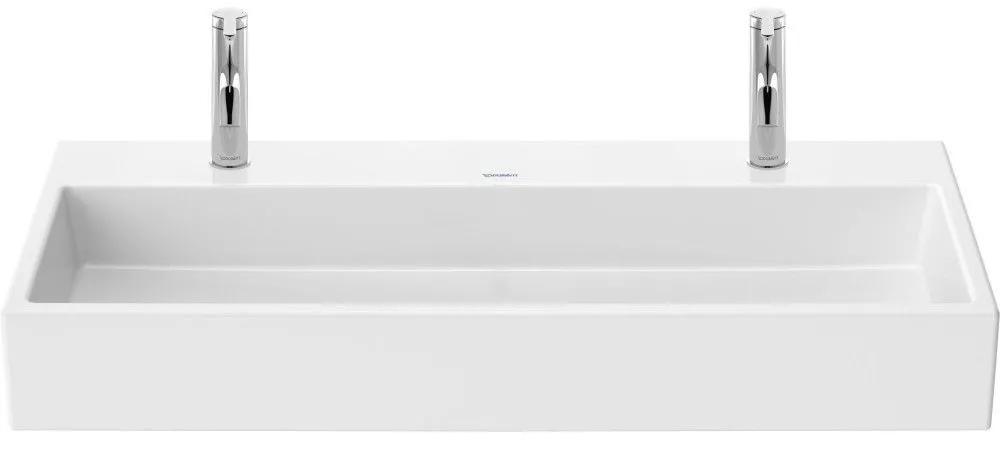 DURAVIT Vero Air umývadlo do nábytku s dvomi otvormi, bez prepadu, spodná strana brúsená, 1000 x 470 mm, biela, s povrchom WonderGliss, 23501000721