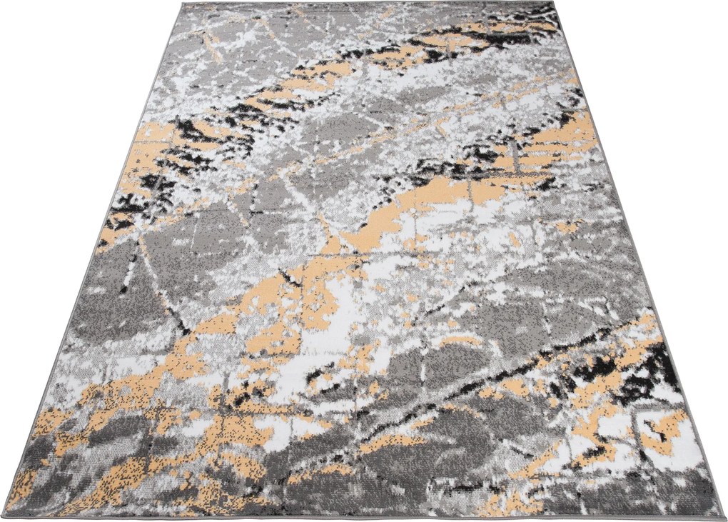 TA Koberec Q543B WHITE MAYA PP EYM Sivý Obdĺžnikový Rozmer: 200x300 cm