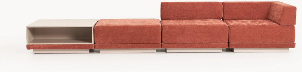 Modulárna pohovka's konferenčným stolíkom a podnožkou Colin (4-miestna)