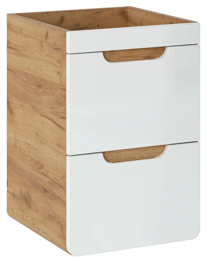 Zostava kúpeľňového nábytku BÁRA 40 cm s vysokou slim skrinkou vr. zápustného keramického umývadla