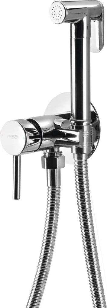 Aqualine Aqualine, podomietková bidetova batéria s Stop spŕškou, hadica 1,2m, guľatá, chrómová, SK302