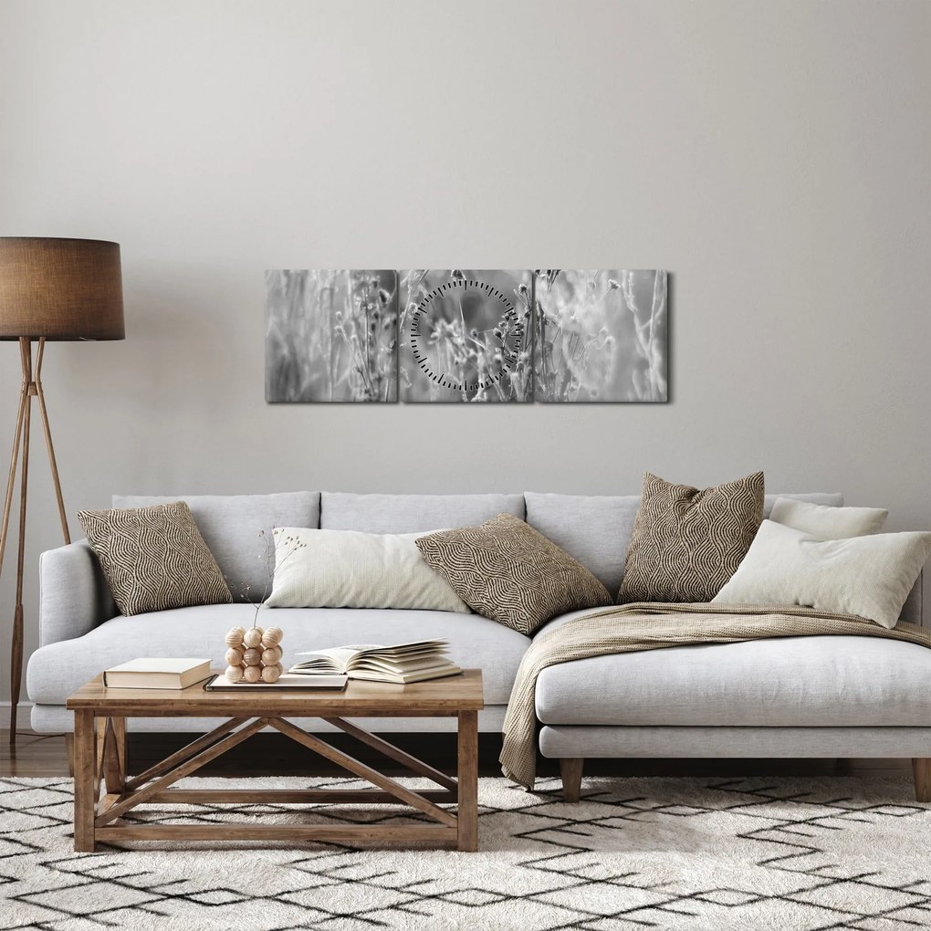 Obraz - Divoká lúka (s hodinami) (90x30 cm)
