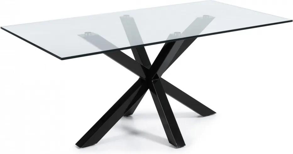 RONY BLACK GLASS stôl, Veľkosť 160 x 90 cm