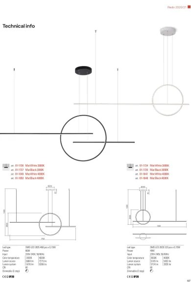 Redo 01-1737 - LED Stmievateľný luster na lanku GIOTTO LED/56W/230V čierna