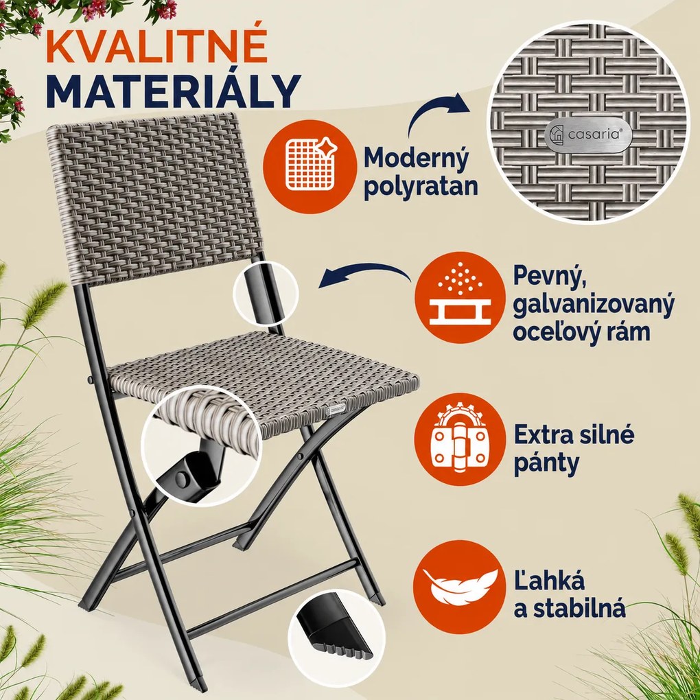 InternetovaZahrada Ratanový balkonový set - krémový