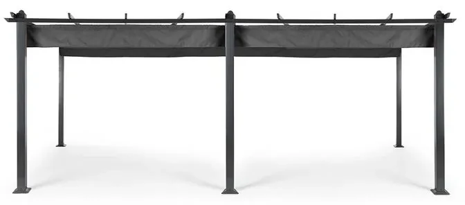 Pantheon, pergola, prístrešok, 3 x 6 m, hliník, strieška proti slnku, polyester, sivá