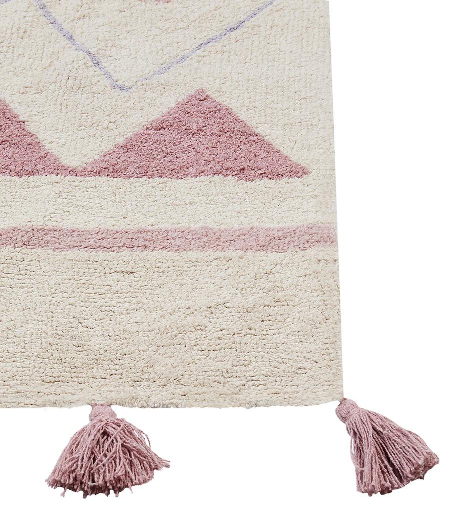 Detský bavlnený koberec 140 x 200 cm béžová a ružová ZAYSAN Beliani
