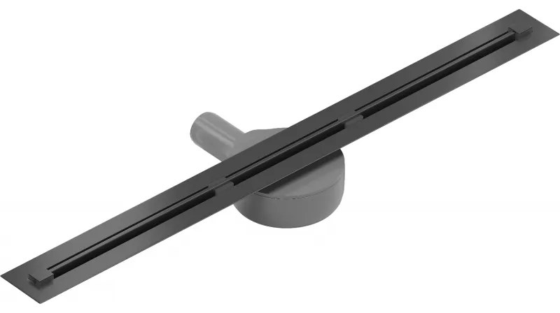 Mexen Flat Super Slim, super tenký odtokový žľab s 360° rotačným sifónom 50 cm, čierna matná, 1751050
